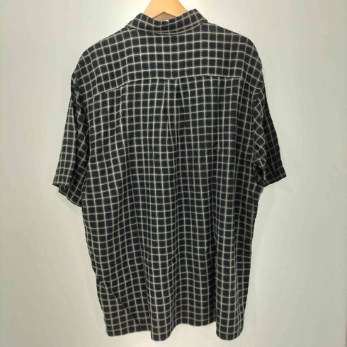 ライルアンドスコット LYLE&SCOTT 80-90s チェック柄 シルク混 バンブー混 ショートスリーブシャツ メンズ import:L