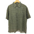 80-90s シルク混 リネン混 総柄 ショートスリーブシャツ メンズ import:XL