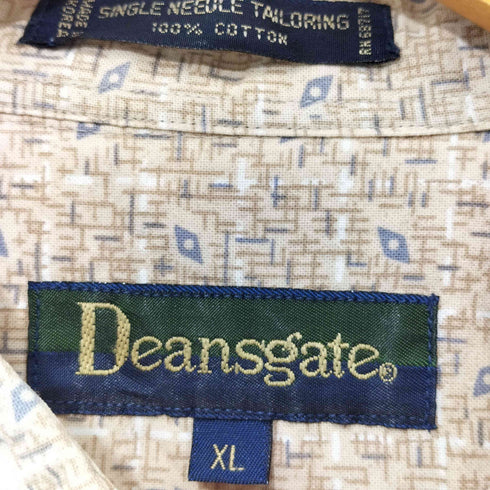 Deansgate 80-90s 総柄 シングルステッチ コットン ショートスリーブシャツ メンズ import:XL