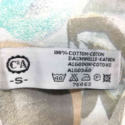シーアンドエー C&A 80-90s 総柄 コットン ショートスリーブシャツ メンズ import:S