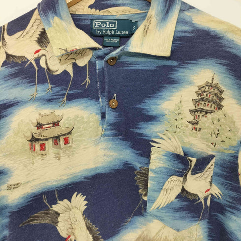 ポロバイラルフローレン Polo by RALPH LAUREN 和柄 鶴 コットンポロシャツ メンズ import:S