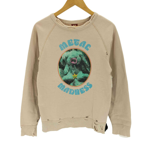 ヒステリックグラマー HYSTERIC GLAMOUR old metal manness ダメージ加工 プリントスウェット メンズ FREE