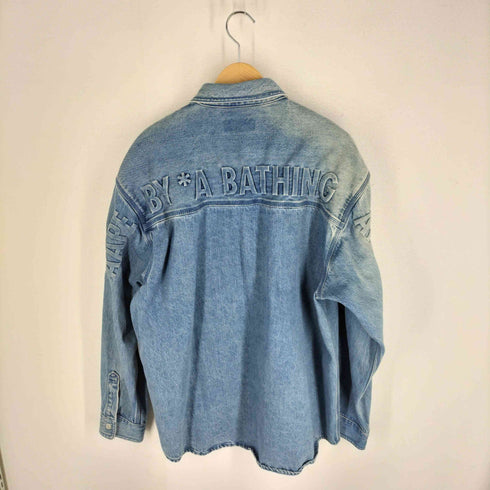 エーエイプバイアベイシングエイプ AAPE BY A BATHING APE エンボス加工 ワンポイントロゴ刺繍2Pデニムジャケット メンズ JPN:L