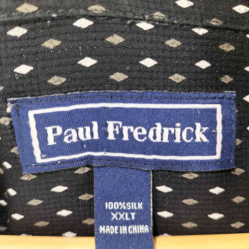 Paul Fredrick 80-90s 総シルク 総柄 ショートスリーブ オープンカラーシャツ メンズ XXLT