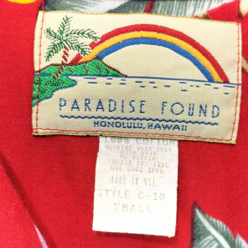 パラダイスファウンド PARADISE FOUND 80-90s オウム 総柄 コットンアロハシャツ メンズ JPN:S