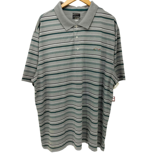 グレッグノーマン GREG NORMAN 80-90s ボーダー柄 ショートスリーブポロシャツ メンズ XXL