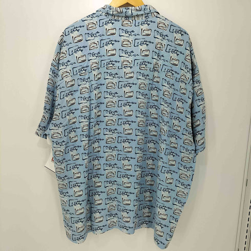 ストラクチャー STRUCTURE 80-90s 総柄 レーヨン ショートスリーブ オープンカラーシャツ メンズ import:XL