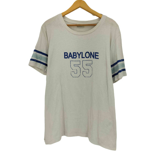 サンローランパリ SAINT LAURENT PARIS 18aw Babylone 55 Print T-Shirt ダメージ加工Tシャツ メンズ L