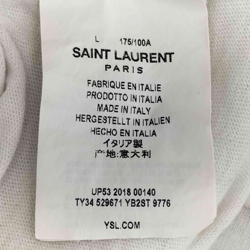 サンローランパリ SAINT LAURENT PARIS 18aw Babylone 55 Print T-Shirt ダメージ加工Tシャツ メンズ L