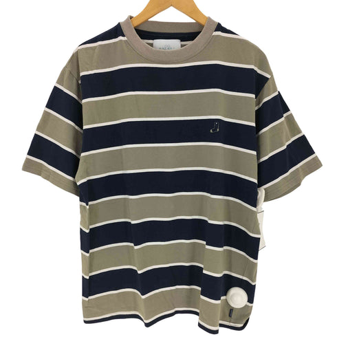 ウィムジー WHIMSY ワンポイント刺繍コットンボーダーTシャツ メンズ JPN:L