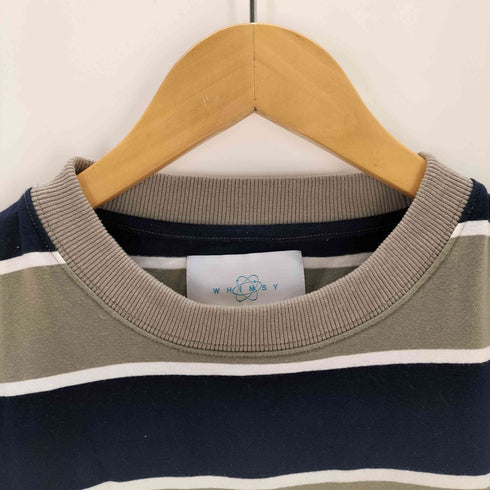 ウィムジー WHIMSY ワンポイント刺繍コットンボーダーTシャツ メンズ JPN:L