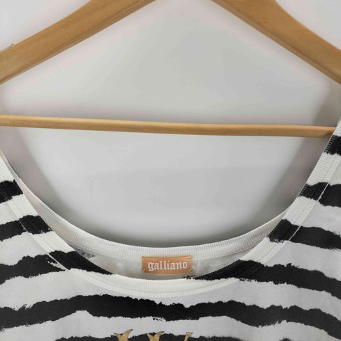 ジョンガリアーノ JOHN GALLIANO ボーダー フロントロゴプリント タンクトップ レディース JPN:S