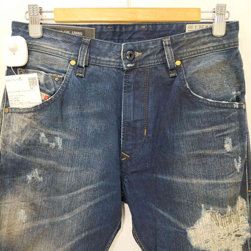 ディーゼル DIESEL ダメージリペア加工 ストレートジーンズ メンズ W26L30