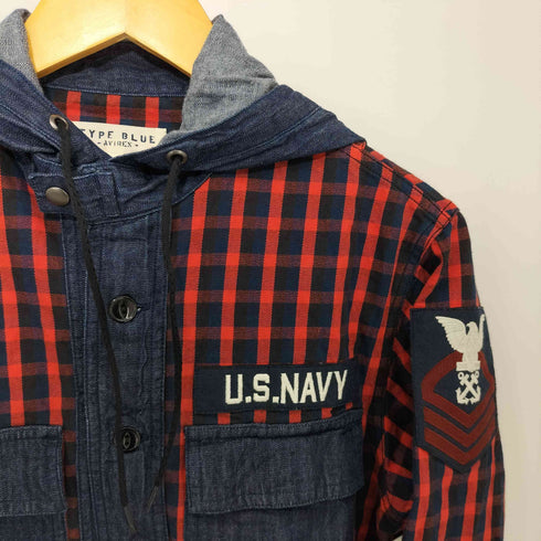 アヴィレックス AVIREX GINGHAMCHECK DENIM HOODED メンズ JPN:M