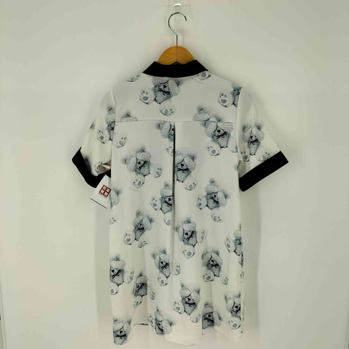 フリル襟プリントS/Sロングシャツ クマ サブカル 地雷 レディース JPN:M