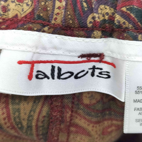 タルボット TALBOTS ペイズリー 2タックパンツ メンズ 10