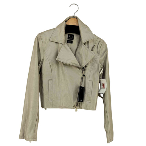 アルマーニエクスチェンジ ARMANI EXCHANGE フェイクレザー ダブルライダースジャケット レディース import:XS