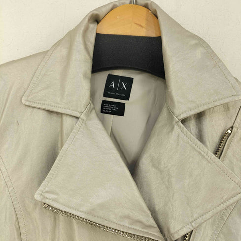 アルマーニエクスチェンジ ARMANI EXCHANGE フェイクレザー ダブルライダースジャケット レディース import:XS