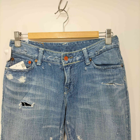 フォーティーファイブアール 45R ダメージ加工ストレートデニムパンツ レディース 30