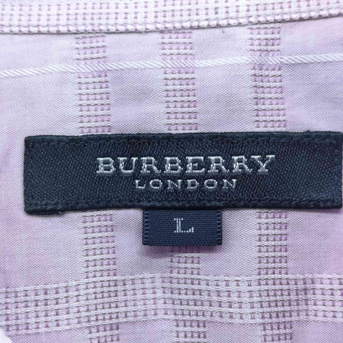 バーバリーロンドン BURBERRY LONDON チェック柄 ポケット S/S シャツ メンズ import:L