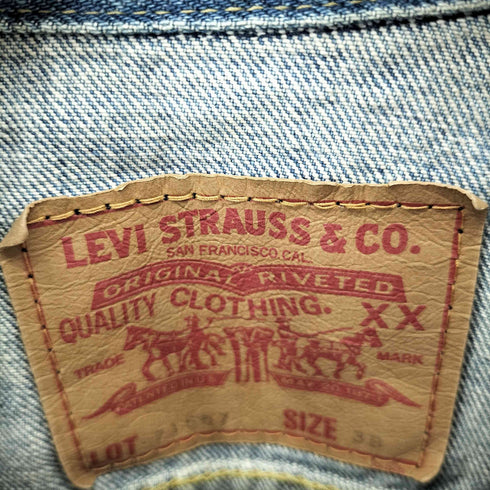 リーバイス Levis 90S J02刻印 日本製 bigE 3rd 71557 デニムトラッカージャケット メンズ US:38