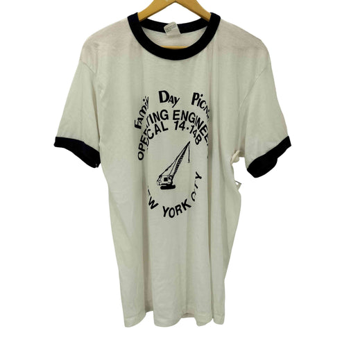 QLT USA製 フロントプリントリンガーTシャツ メンズ JPN:XL