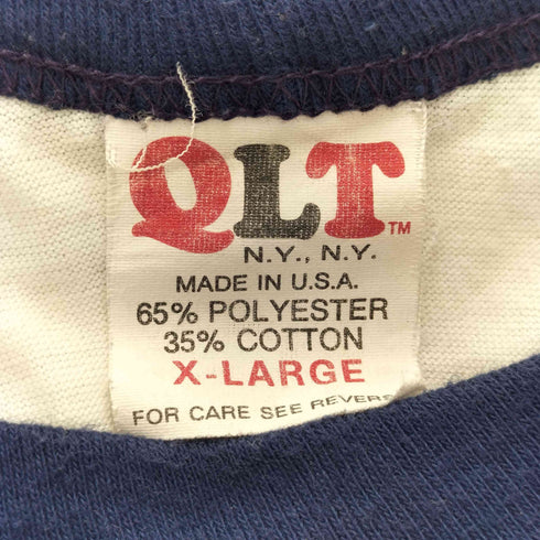 QLT USA製 フロントプリントリンガーTシャツ メンズ JPN:XL