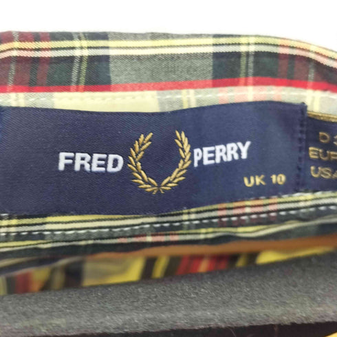 フレッドペリー FRED PERRY ロゴ刺繍 チェック L/Sシャツ ボックスシルエット レディース US:6