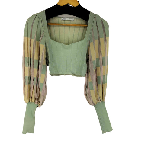 ザラ ZARA pleated knit top レディース US S