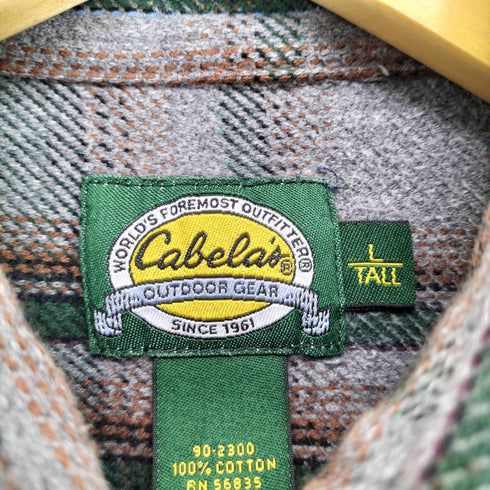 カベラス Cabelas 90s マドラスチェック 2P コットンL/S シャツ メンズ JPN:L