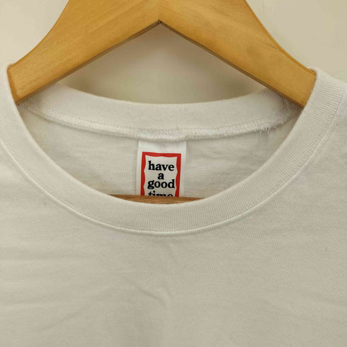 ハブアグッドタイム HAVE A GOOD TIME ロゴプリントクルーネックボーダーTシャツ レディース JPN:M