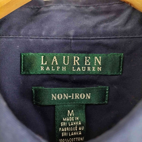 ローレンラルフローレン LAUREN RALPH LAUREN NON IRON ロゴ刺繍 コットンボタン長袖シャツ レディース JPN:M