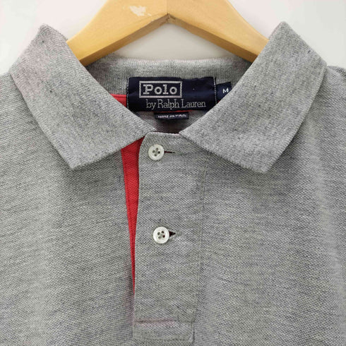 ポロバイラルフローレン Polo by RALPH LAUREN USA製 ポケット付き 鹿の子 長袖ポロシャツ メンズ JPN:M
