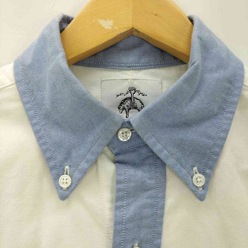 ブラックフリースバイブルックスブラザーズ BLACK FLEECE BY BROOKS BROTHERS USA製 切替 ボタンダウン長袖シャツ レディース BB0