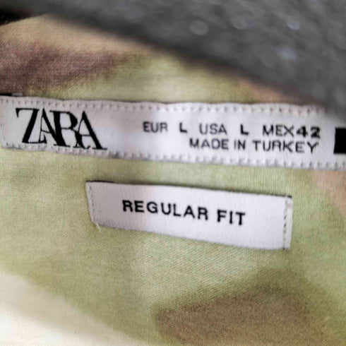ザラ ZARA 染めデザイン S/S シャツ メンズ import:L