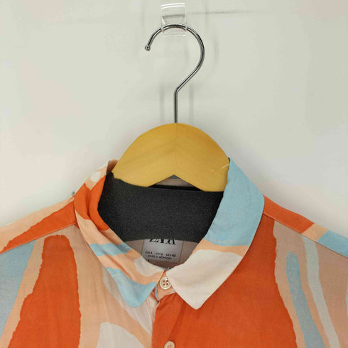 ザラ ZARA デザインプリント S/S シャツ メンズ import:L
