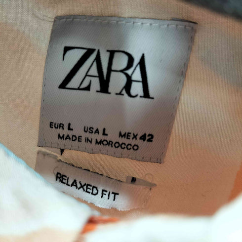ザラ ZARA デザインプリント S/S シャツ メンズ import:L