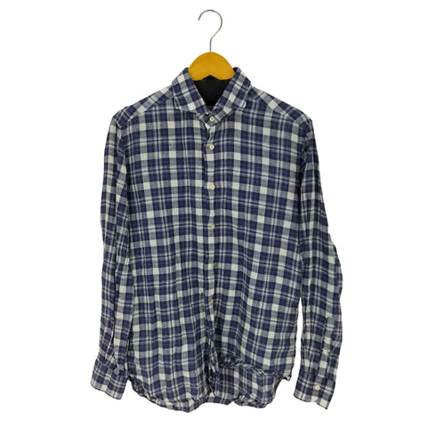 ダノリス DANOLIS イタリア製 SLIM FIT チェックリネンL/Sシャツ メンズ