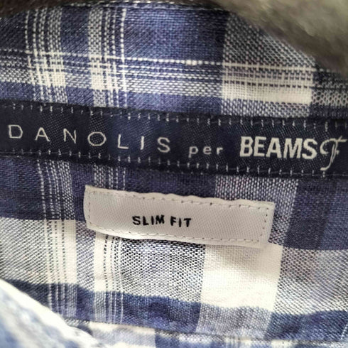 ダノリス DANOLIS イタリア製 SLIM FIT チェックリネンL/Sシャツ メンズ