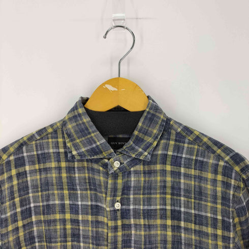 ギローバー GUY ROVER チェックリネン L/S シャツ メンズ import:L