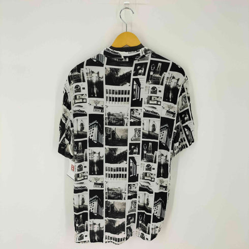 ザラ ZARA 総柄転写プリント開襟S/S シャツ メンズ import:L