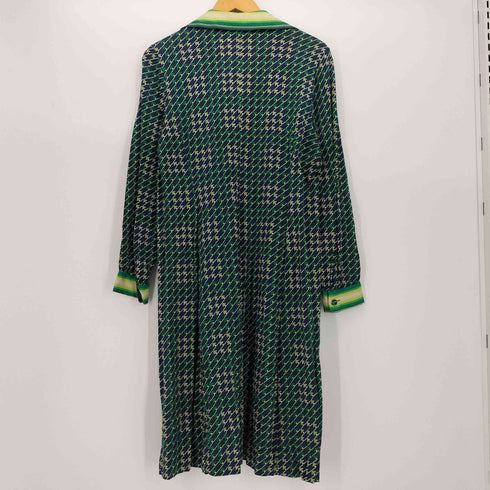 DEVERNOIS PARIS フランス製 ダブルポケット 総柄 クロップド シャツ ワンピース レディース