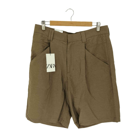ザラ ZARA リネン混ポリエステルショーツ メンズ EUR:44-46