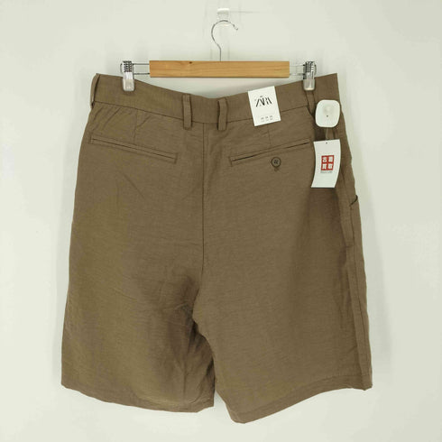 ザラ ZARA リネン混ポリエステルショーツ メンズ EUR:44-46