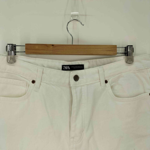 ザラ ZARA ホワイトデニムテーパードパンツ ボタンフライ メンズ EUR:44-46