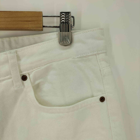 ザラ ZARA ホワイトデニムテーパードパンツ ボタンフライ メンズ EUR:44-46