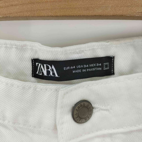ザラ ZARA ホワイトデニムテーパードパンツ ボタンフライ メンズ EUR:44-46