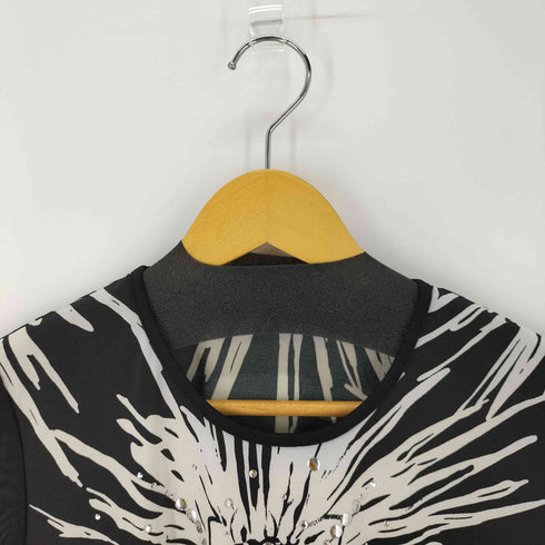 ラインストーンフラワーS/S TEE レディース