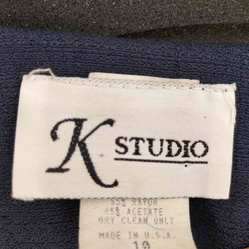 K STUDIO MADE IN USA アセテートレーヨン サイドスリット ノースリーブ4Bワンピース レディース US:10
