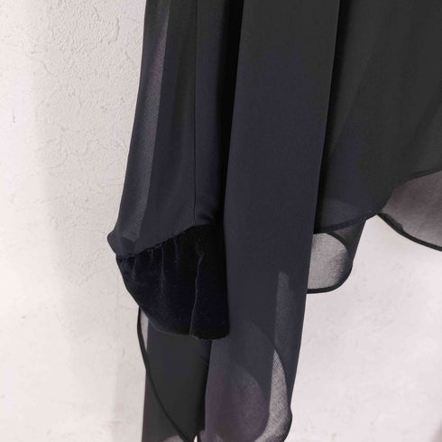 ザラ ZARA ベロアリブ切替 ドルマンスリーブ シアートップス レディース M-L